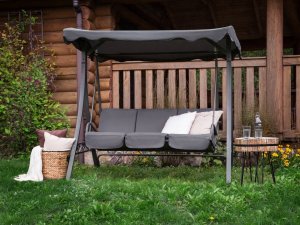 Beliani Huśtawka ogrodowa szara GARBO 2