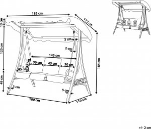 Beliani Huśtawka ogrodowa szara GARBO 9