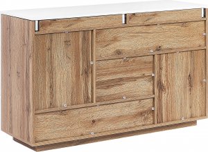 Beliani Komoda z funkcją biurka biała GORAN 4