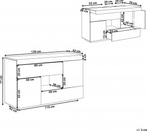 Beliani Komoda z funkcją biurka biała GORAN 9