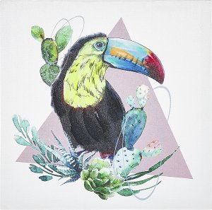 Beliani Zestaw 3 obrazów na płótnie zwierzęta 30 x 30 cm kolorowy MENAKA 7