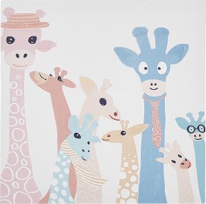 Beliani Zestaw 3 obrazów na płótnie zwierzęta 30 x 30 cm kolorowy TILLIA 5