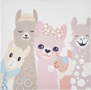 Beliani Zestaw 3 obrazów na płótnie zwierzęta 30 x 30 cm kolorowy TILLIA 6