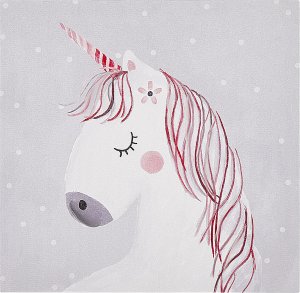 Beliani Zestaw 3 obrazów na płótnie zwierzęta 30 x 30 cm szaro-różowy TIMIA 3