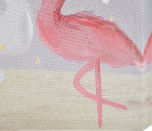 Beliani Zestaw 3 obrazów na płótnie zwierzęta 30 x 30 cm szaro-różowy TIMIA 6