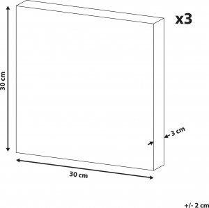 Beliani Zestaw 3 obrazów na płótnie zwierzęta 30 x 30 cm szaro-różowy TIMIA 10