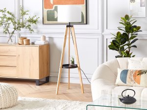 Lampa podłogowa Beliani Lampa podłogowa biała BLUFF 3