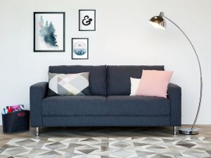 Lampa podłogowa Beliani Lampa podłogowa metalowa srebrna DINTEL 2