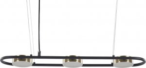 Lampa wisząca Beliani Lampa wisząca LED 3-punktowa metalowa czarno-mosiężna MALI 1
