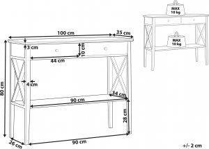 Beliani Konsola 2 szuflady czarna AVENUE 7