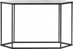 Beliani Konsola efekt marmuru biało-czarna PERRIN 3