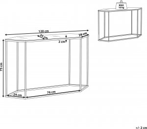 Beliani Konsola efekt marmuru biało-czarna PERRIN 7