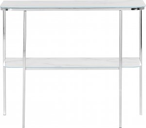 Beliani Konsola efekt marmuru biało-srebrna CALVERT 3