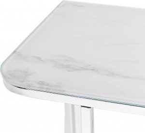 Beliani Konsola efekt marmuru biało-srebrna CALVERT 5