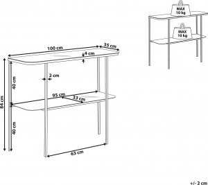 Beliani Konsola efekt marmuru biało-srebrna CALVERT 8