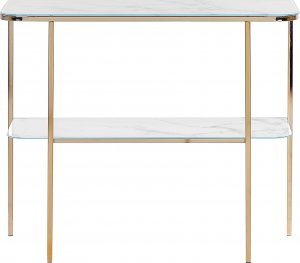 Beliani Konsola efekt marmuru biało-złota CALVERT 3