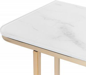 Beliani Konsola efekt marmuru biało-złota CALVERT 5