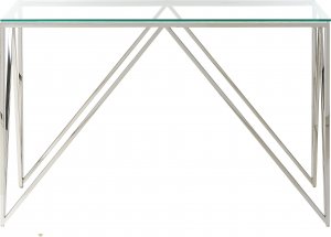 Beliani Konsola szklana srebrna WESO 3