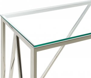 Beliani Konsola szklana srebrna WESO 4