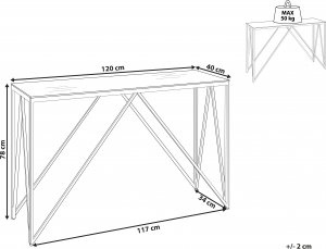 Beliani Konsola szklana srebrna WESO 6