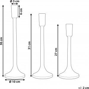 Beliani Zestaw 3 świeczników metalowy złoty ZIMBABWE 5