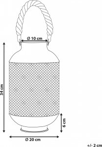 Beliani Lampion metalowy czarny CORON 7