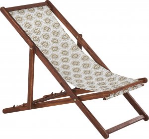 Beliani Zestaw 2 leżaków ogrodowych ciemne drewno akacjowe beżowy ANZIO 3