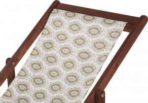 Beliani Zestaw 2 leżaków ogrodowych ciemne drewno akacjowe beżowy ANZIO 4