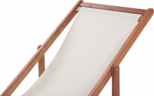 Beliani Zestaw 2 leżaków ogrodowych ciemne drewno akacjowe wzór w kwiaty żółty ANZIO 6