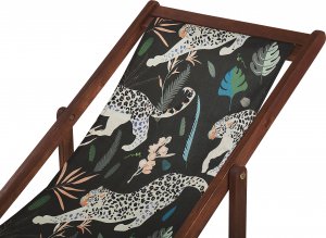 Beliani Zestaw 2 leżaków ogrodowych ciemne drewno akacjowe wzór w zwierzęta ANZIO 4