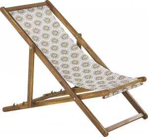 Beliani Zestaw 2 leżaków ogrodowych jasne drewno akacjowe beżowy ANZIO 3