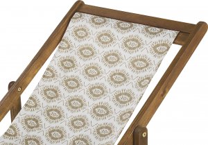 Beliani Zestaw 2 leżaków ogrodowych jasne drewno akacjowe beżowy ANZIO 4