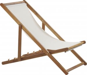 Beliani Zestaw 2 leżaków ogrodowych jasne drewno akacjowe beżowy ANZIO 5