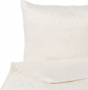 Beliani Komplet narzuta na łóżko z poduszkami tłoczona 140 x 210 cm kremowa RUDKHAN 4