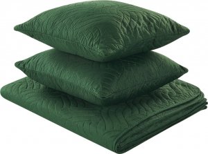 Beliani Komplet narzuta z poduszkami tłoczony 140 x 210 cm zielony BABAK 1