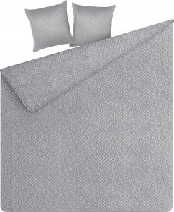 Beliani Komplet narzuta z poduszkami tłoczony 160 x 220 cm szary ALAMUT 3