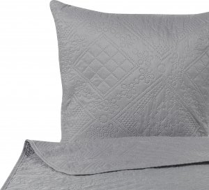 Beliani Komplet narzuta z poduszkami tłoczony 160 x 220 cm szary ALAMUT 6