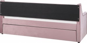 Beliani Łóżko wysuwane welurowe 90 x 200 cm różowe MONTARGIS 7
