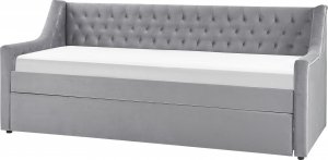 Beliani Łóżko wysuwane welurowe 90 x 200 cm szare MONTARGIS 4