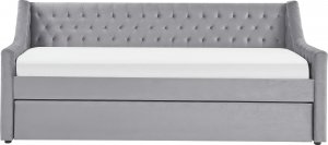 Beliani Łóżko wysuwane welurowe 90 x 200 cm szare MONTARGIS 6