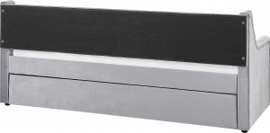 Beliani Łóżko wysuwane welurowe 90 x 200 cm szare MONTARGIS 7