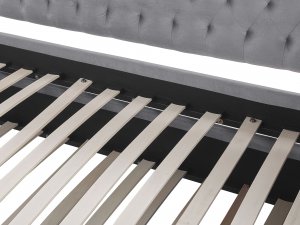 Beliani Łóżko wysuwane welurowe 90 x 200 cm szare MONTARGIS 8