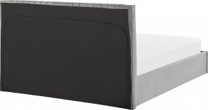 Beliani Łóżko z pojemnikiem welurowe 160 x 200 cm szare VION 5