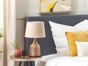 Lampa stołowa Beliani Lampa stołowa ceramiczna brązowa WARI 3