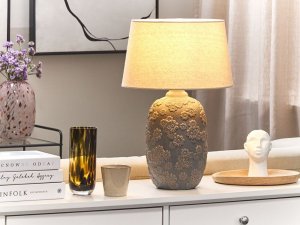 Lampa stołowa Beliani Lampa stołowa ceramiczna szaro-beżowa FERREY 2