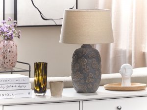 Lampa stołowa Beliani Lampa stołowa ceramiczna szaro-beżowa FERREY 3