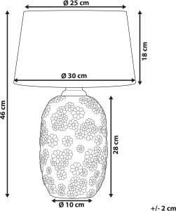 Lampa stołowa Beliani Lampa stołowa ceramiczna szaro-beżowa FERREY 9