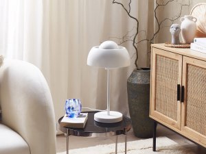 Lampa stołowa Beliani Lampa stołowa metalowa biała SENETTE 3