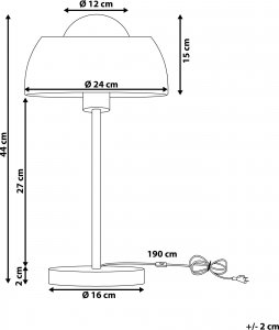 Lampa stołowa Beliani Lampa stołowa metalowa biała SENETTE 9