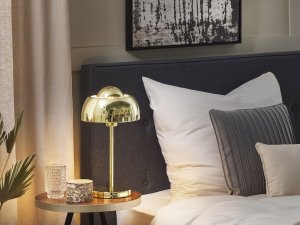 Lampa stołowa Beliani Lampa stołowa metalowa złota SENETTE 2
